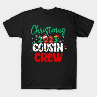 Christmas 2023 Cousin Crew Xmas Lights Funny Matching Pajama T-Shirt